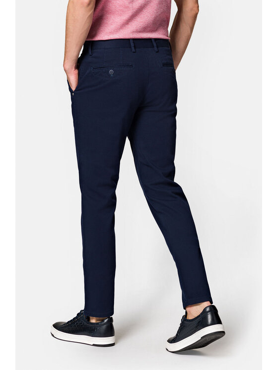Lancerto Lancerto Spodnie materiałowe Monaco SP082123000002 Granatowy Slim Fit