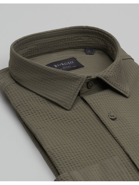 Borgio Borgio Koszula ATELLA Zielony Slim Fit