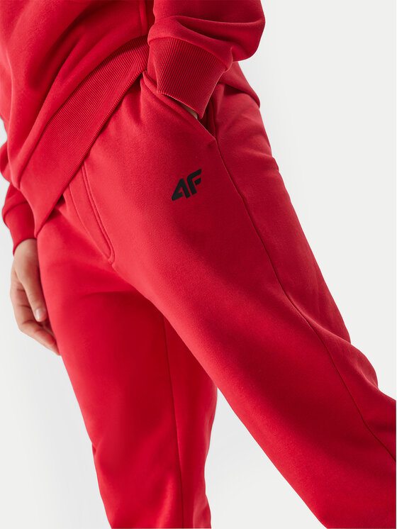 4F 4F Spodnie dresowe 4FJWSS24TTROM591 Czerwony Regular Fit