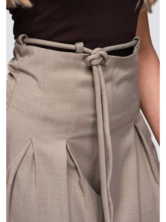 Ombre Ombre Spodnie materiałowe OW-PA-E0014 Brązowy ciemny Relaxed Fit
