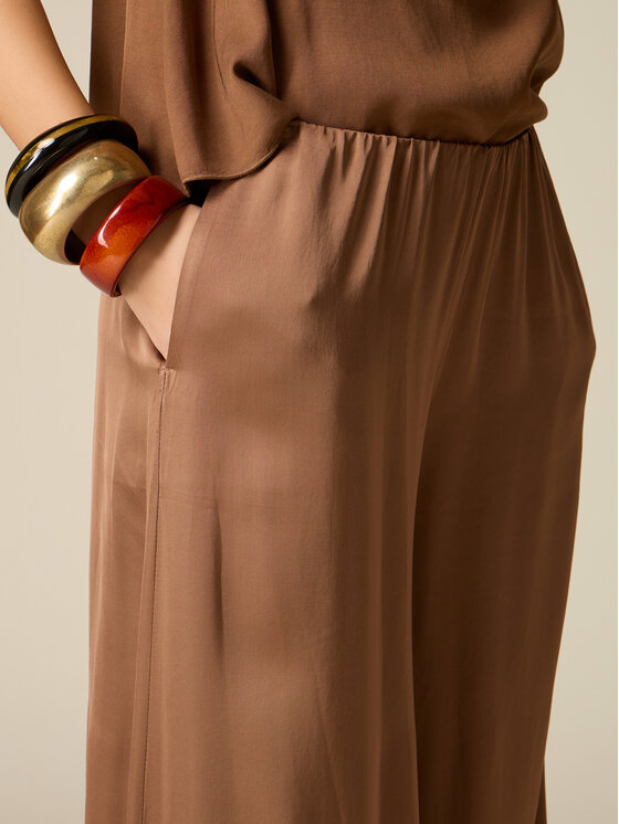 Oltre Oltre Spodnie materiałowe P00PJ002442N012 Brązowy Baggy Fit