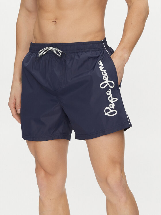 Pepe Jeans Kopalne Hlače Logo Swimshort PMB10393 Mornarsko Modra Regular Fit