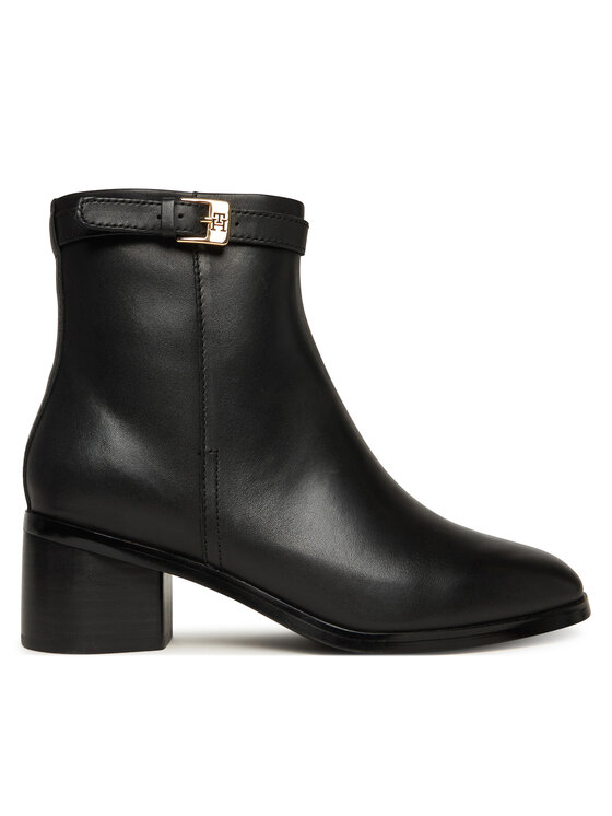 Tommy Hilfiger Tommy Hilfiger Polokozačky Th Buckle Riding Mid Heel Bootie FW0FW08859 Černá