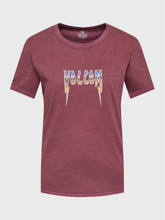 Volcom Majica Truly Ringer B3512307 Bordo rdeča Regular Fit