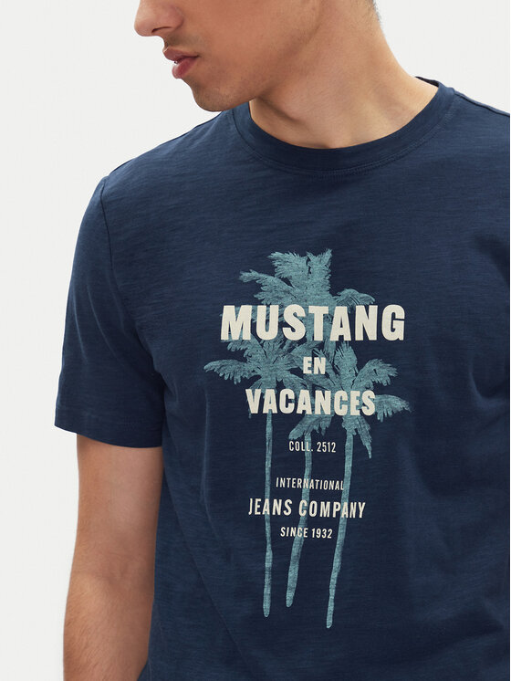 Mustang Mustang T-Shirt Austin 1016490 Granatowy Regular Fit