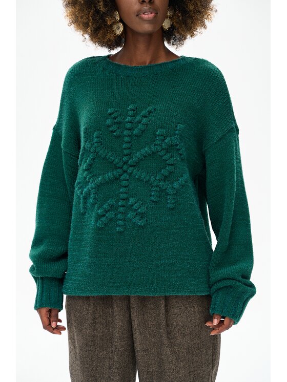 blue shadow blue shadow Sweter Per Zielony Regular Fit