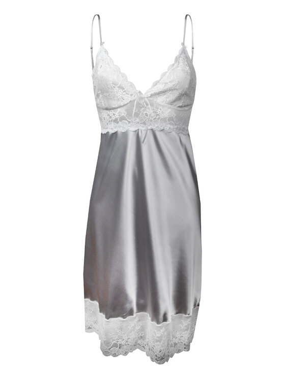 DKaren Lingerie DKaren Lingerie Koszula nocna Harper Srebrny Classic Fit