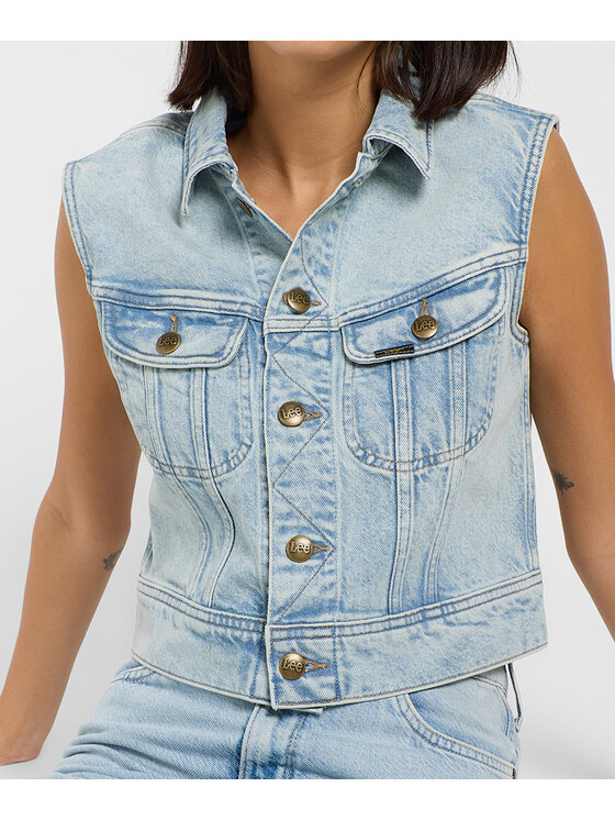 Lee Lee Kamizelka 112363461 Niebieski Regular Fit