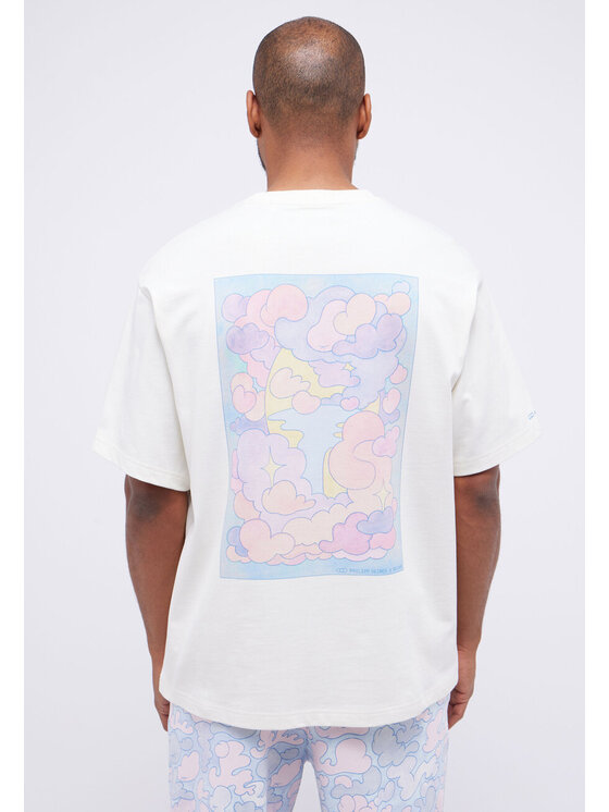 Mustang Mustang T-shirt UNISEX T-SHIRT COLLAB Bianco Loose Fit