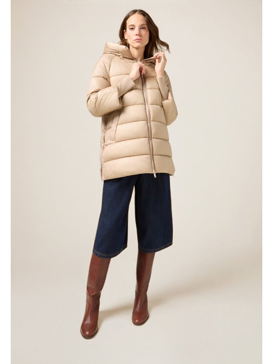 Oltre Oltre Kurtka puchowa F001J100215N002 Écru Baggy Fit