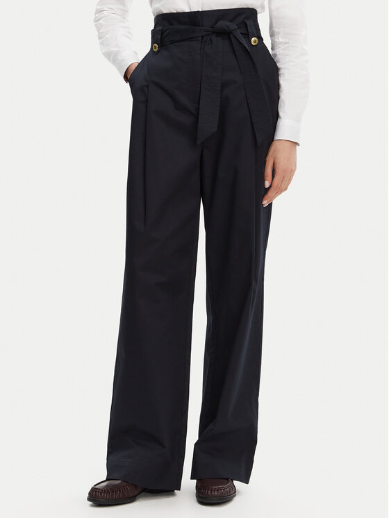 Barbour Barbour Hlače iz tkanine Elsie LTR0385NY99 Mornarsko modra Wide Leg