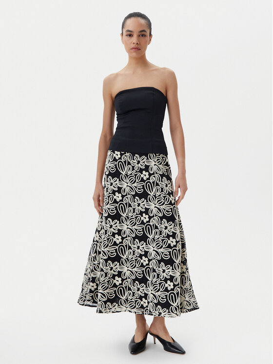 Luisa Spagnoli Luisa Spagnoli Fustă midi Tenente 541989 Negru Regular Fit