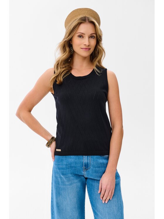 blue shadow blue shadow Bluzka Selis Czarny Regular Fit