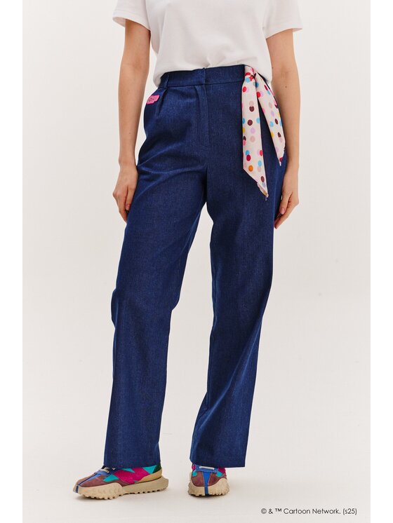 NAOKO NAOKO Jeansy Powerpuff Girls Granatowy Regular Fit