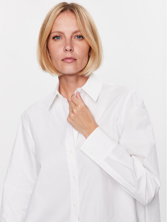 KARL LAGERFELD KARL LAGERFELD Košulja Ikonik 2.0 230W1600 Bijela Oversize