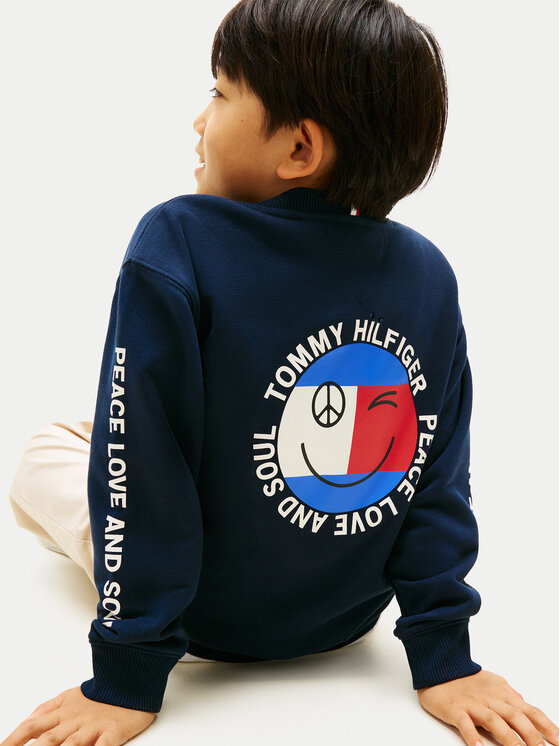 Tommy Hilfiger Tommy Hilfiger Hanorac Smiley Flag KB0KB10258 Bleumarin Regular Fit