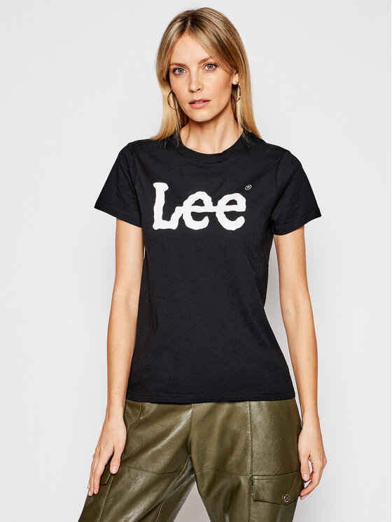 Lee T-shirt Logo Tee L42UER01 112109467 Crna Regular Fit