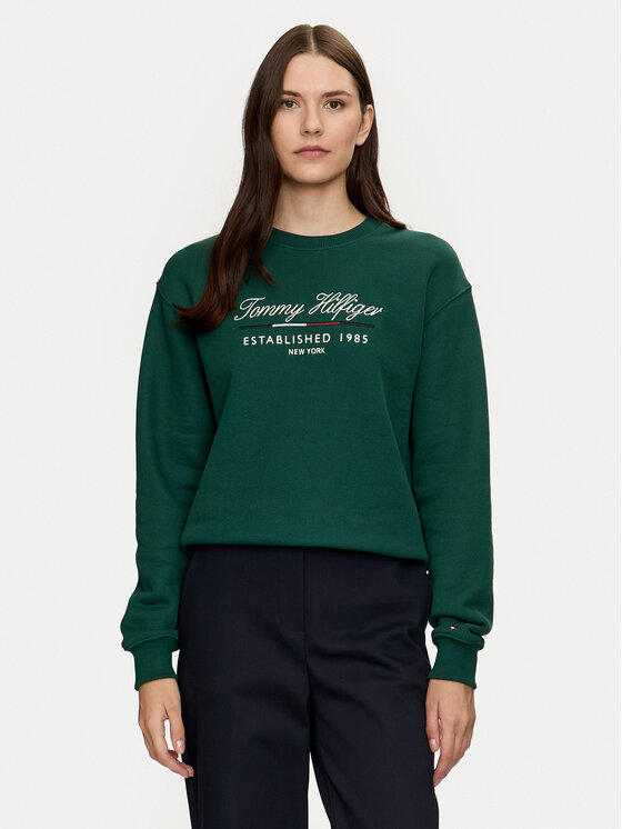 Tommy Hilfiger Mikina Modern WW0WW43574 Zelená Regular Fit