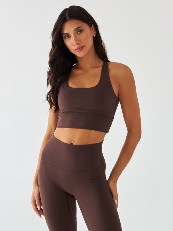 Biustonosz sportowy, rozmiar XS, Brązowy, Morning Dew