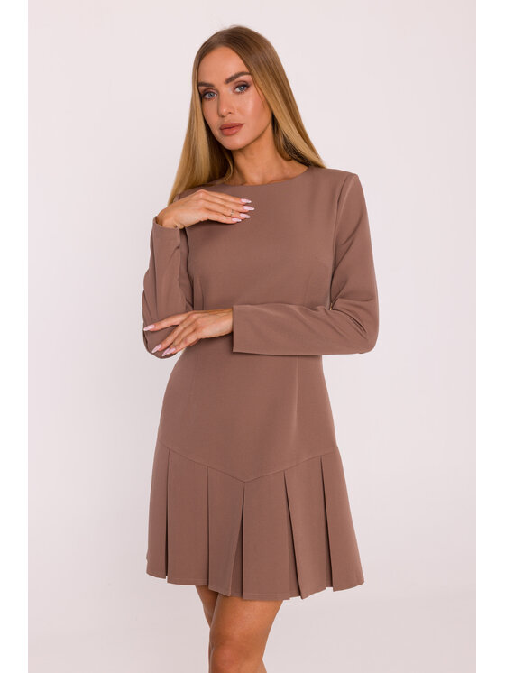 Made of Emotion Made of Emotion Sukienka wieczorowa M872 Brązowy Modern Slim Fit