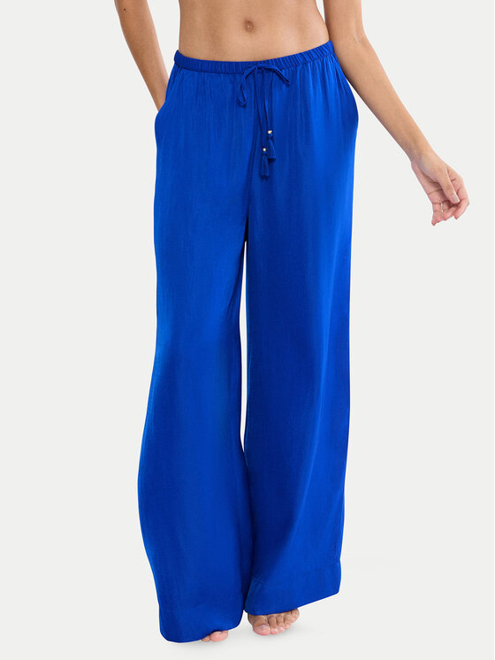 Triumph Triumph Hlače iz tkanine Summer 10227246 Modra Wide Leg