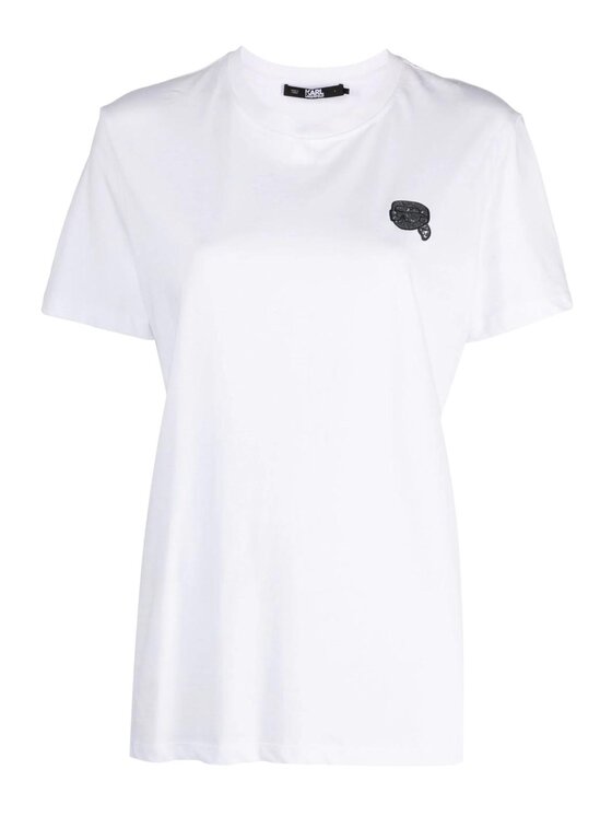 T-Shirt KARL LAGERFELD, Rozmiar L, Białe, 240w1722/100