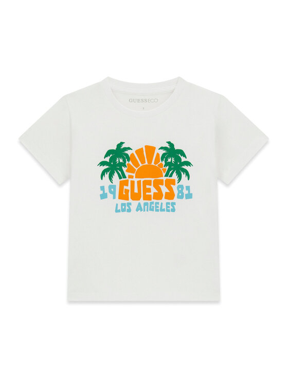 Guess Guess Majica N6GI09 K8HM4 Bela Regular Fit