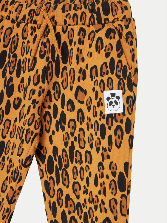 MINI RODINI Mini Rodini Spodnji del trenirke Basic Leopard 1000014313 Rjava Regular Fit