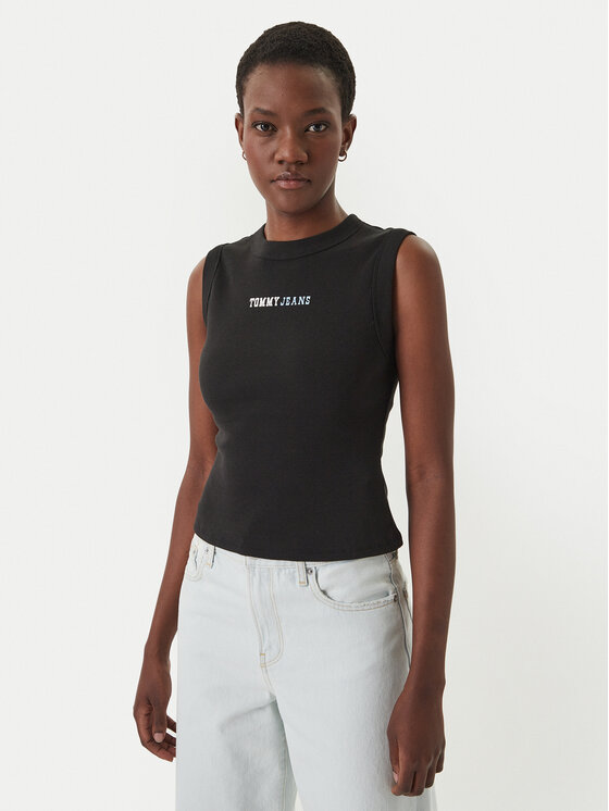 Tommy Jeans Tommy Jeans Τοπ DW0DW22577 Μαύρο Slim Fit