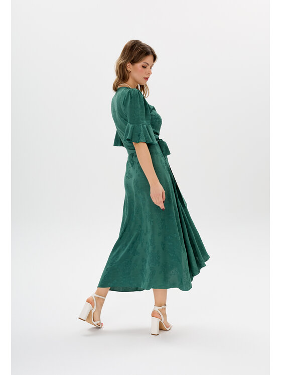Mirons Mirons Sukienka koktajlowa print Zielony ciemny Feminine Fit