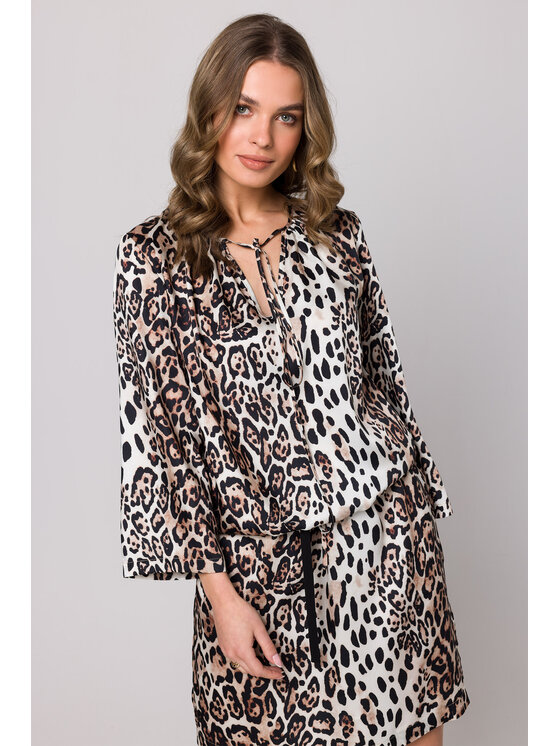Stylove Stylove Každodenné šaty S338 Hnedá Regular Fit
