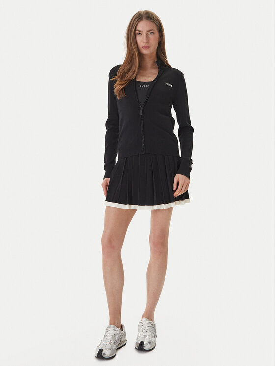 Guess Guess Plisovaná sukňa V6GD04 Z0649 Čierna Regular Fit