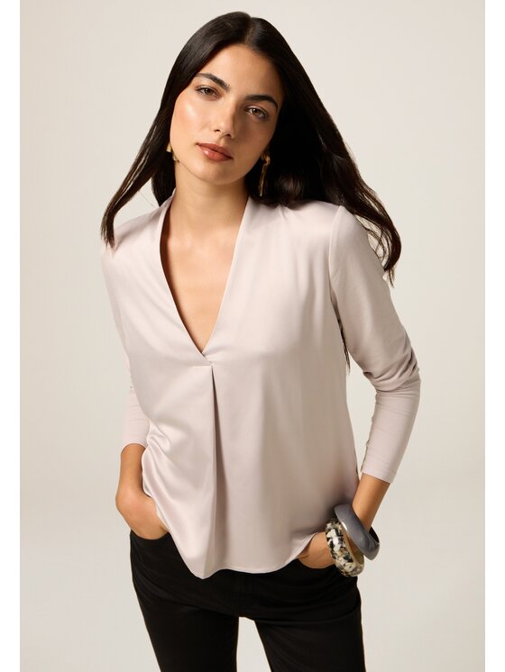 Oltre Oltre Bluzka G388J004175N002 Kremowy Regular Fit