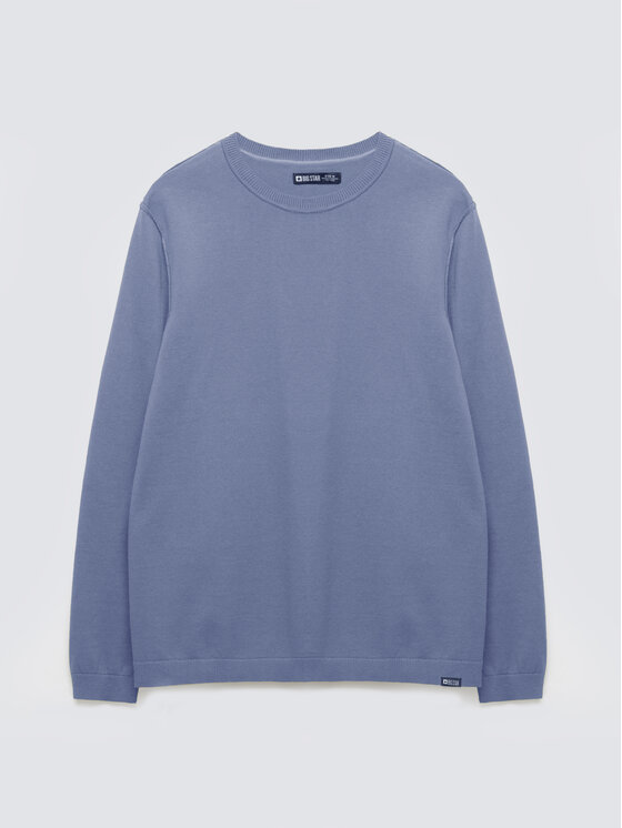 BIG STAR BIG STAR Sweter SIMONER Niebieski Basic Fit