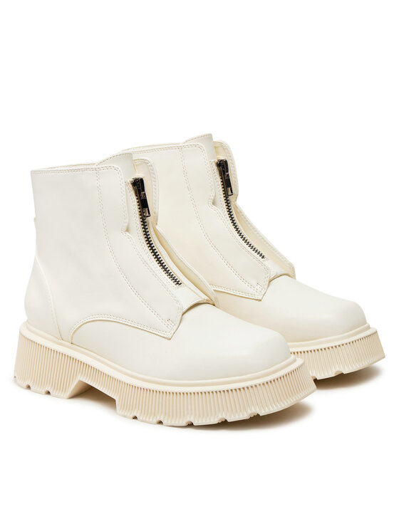 United Colors Of Benetton United Colors Of Benetton Schnürstiefeletten 8H6DDD038 Écru