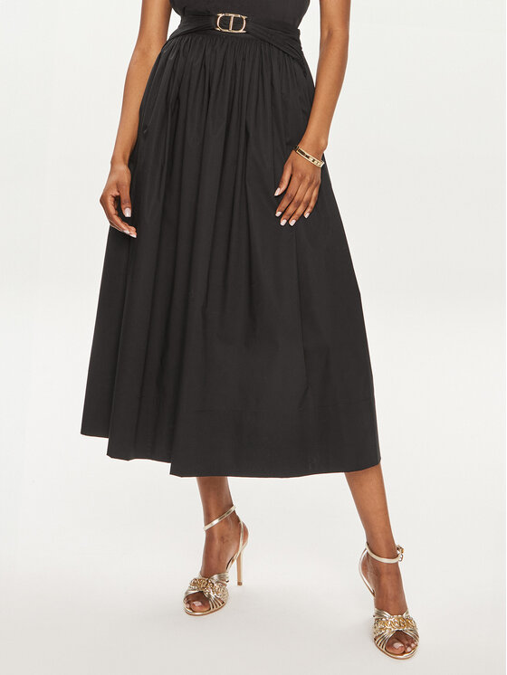 TWINSET TWINSET Пола тип трапец 241TT2023 Черен Loose Fit