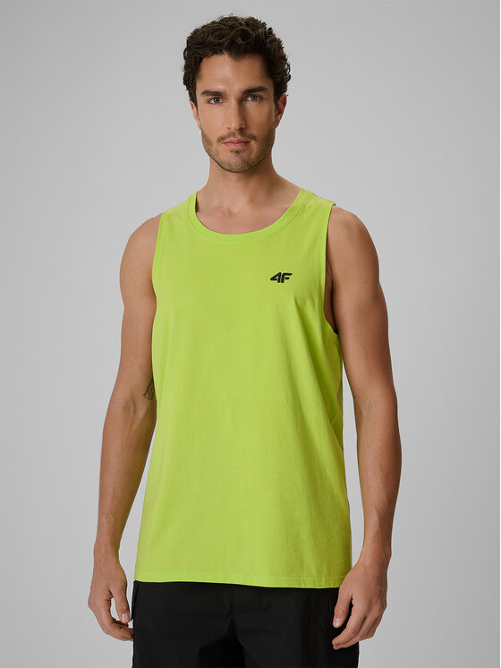 4F 4F Tank top BASIC 5 Zielony Regular Fit
