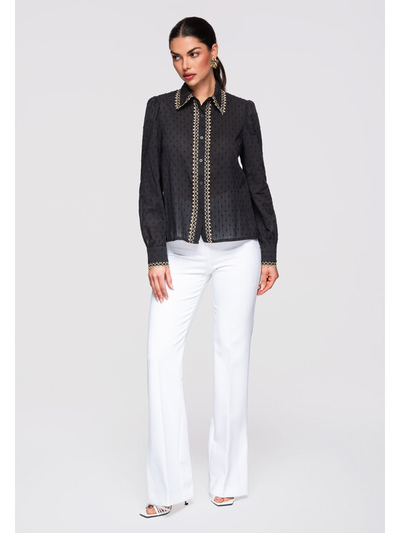 Ombre Ombre Koszula OW-SH-E0021 Czarny Slim Fit