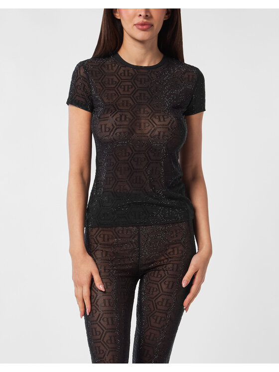 PHILIPP PLEIN PHILIPP PLEIN T-Shirt 27371 Czarny Skin Tight Fit