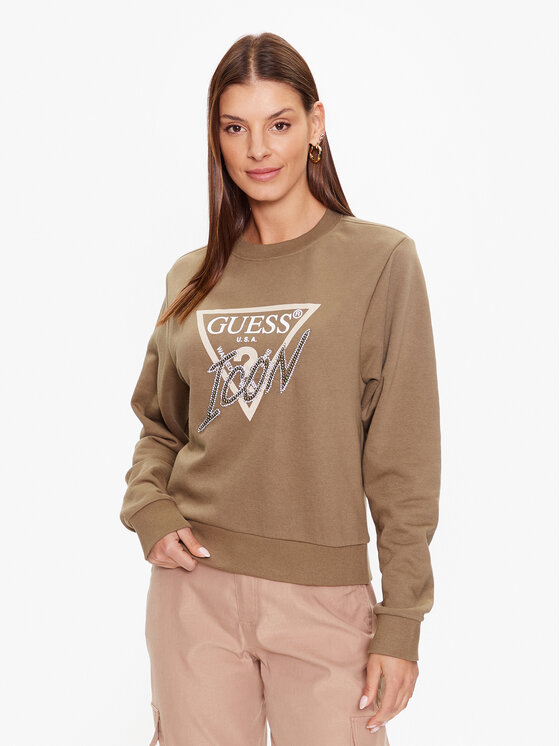 Guess Guess Μπλούζα W3YQ01 KB683 Πράσινο Regular Fit