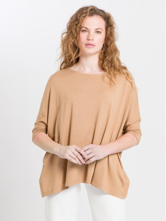 Cross Jeans Cross Jeans Bluzka 55925-082 Brązowy Oversize