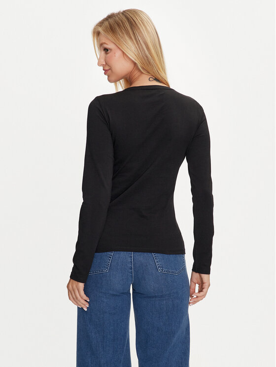 Guess Guess Bluse Icon W4YI33 I3Z14 Schwarz Slim Fit