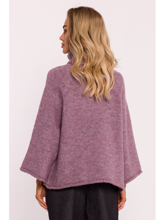 Made of Emotion Made of Emotion Sweter M822 Fioletowy Baggy Fit