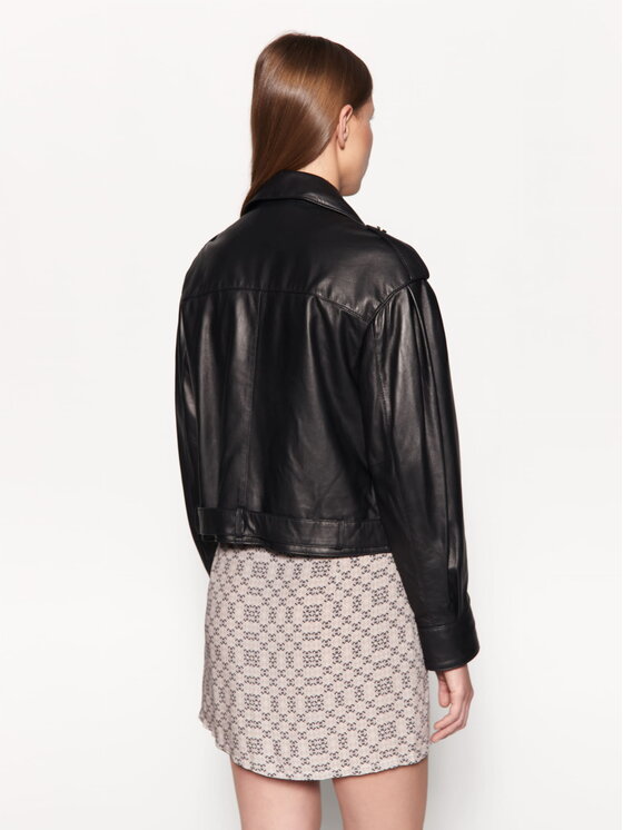 Magda Matyja Magda Matyja Kurtka skórzana MILEY LEATHER JACKET Czarny Oversize