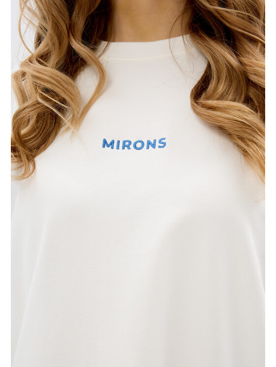 Mirons Mirons T-Shirt Print Biały Oversize