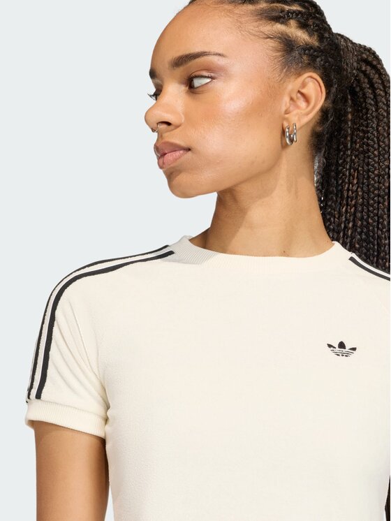 adidas adidas T-Shirt TERRY TOWEL CALI TEE Biały Slim Fit