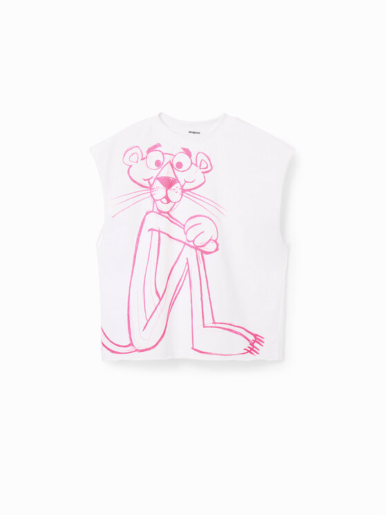 Desigual Desigual T-Shirt PINK PANTHER 23SWTK49 Λευκό Regular Fit
