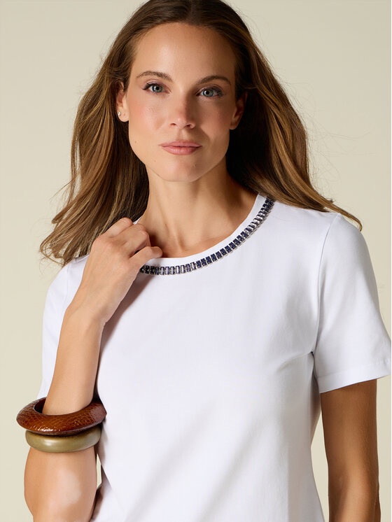 Oltre Oltre T-shirt G0AEJ005031N011 Bianco Regular Fit