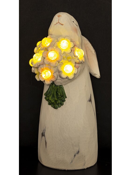 MIAhome MIAhome Figurka LED króliczka z bukietem GABI-2 Kolorowy