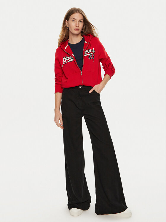 Guess Jeans Guess Jeans Pulóver W4BQ03 KC811 Piros Regular Fit